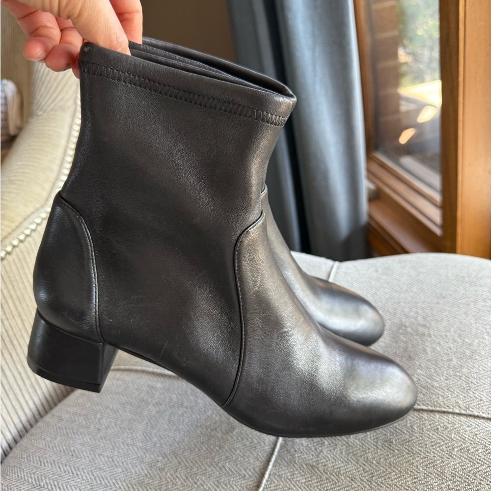 Stuart Weitzman Black Ankle Booties Sleek Leather Design